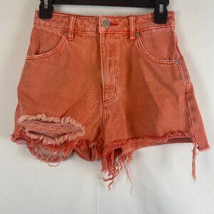 Rolla's Denim Shorts 24 Dusteres High Rise Slim Cut Off Distressed Destroyed